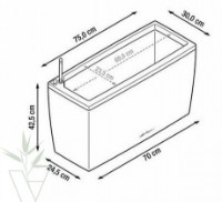Цветочный горшок Lechuza Cararo Premium 75 Charcoal фото №3 — интернет-магазин Desire.md