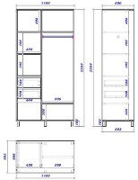 Шкаф-купе Mobildor-Lux Aron 110x220 White/Oak Sonoma (aron437) K фото №3 — интернет-магазин Desire.md