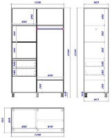 Dulap cu uşi glisante Mobildor-Lux Aron 130x220 White/Oak Sonoma (aron1192) K imaginea #3 — magazin online Desire.md
