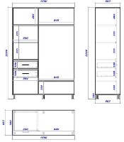 Шкаф-купе Mobildor-Lux Aron 150x220 White/Oak Sonoma (aron1224) K фото №3 — интернет-магазин Desire.md
