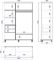 Dulap cu uşi glisante Mobildor-Lux Aron 160x220 White/Oak Sonoma (aron1416) K imaginea #3 — magazin online Desire.md