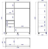 Dulap cu uşi glisante Mobildor-Lux Aron 170x220 White/Oak Sonoma (aron2138) K imaginea #3 — magazin online Desire.md