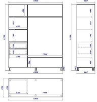 Dulap cu uşi glisante Mobildor-Lux Aron 180x220 White/Oak Sonoma (aron1272) K imaginea #3 — magazin online Desire.md
