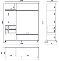 Dulap cu uşi glisante Mobildor-Lux Aron 190x220 White/Oak Sonoma (aron1544) K imaginea #3 — magazin online Desire.md
