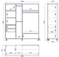 Шкаф-купе Mobildor-Lux Aron 200x220 White/Oak Sonoma (aron1512) K фото №3 — интернет-магазин Desire.md