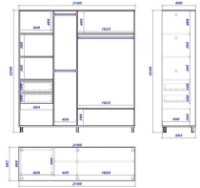 Шкаф-купе Mobildor-Lux Aron 210x220 White/Oak Sonoma (aron1448) K фото №3 — интернет-магазин Desire.md
