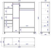 Шкаф-купе Mobildor-Lux Aron 220x220 White/Oak Sonoma (aron1560) K фото №3 — интернет-магазин Desire.md