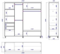 Шкаф-купе Mobildor-Lux Aron 230x220 White/Oak Sonoma (aron1368) K фото №3 — интернет-магазин Desire.md