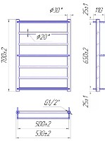 Полотенцесушитель Mario Odissey 700х530/500 фото №2 — интернет-магазин Desire.md