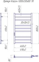 Полотенцесушитель Mario Premium Classic-I TR 800х500/80 TR K фото №2 — интернет-магазин Desire.md