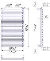 Uscător de prosoape Mario Premium Turin 900х530/500 imaginea #2 — magazin online Desire.md