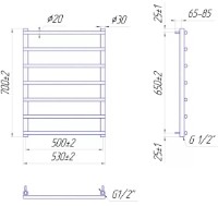 Uscător de prosoape Mario Turin 700х530/500 imaginea #2 — magazin online Desire.md