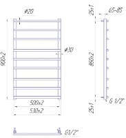Uscător de prosoape Mario Turin 900х530/500 imaginea #2 — magazin online Desire.md