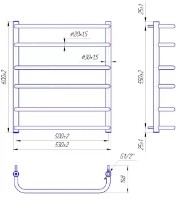 Uscător de prosoape Mario Standart 600х530/500 imaginea #2 — magazin online Desire.md