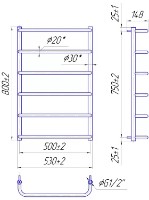 Uscător de prosoape Mario Standart HP 800х530/500 imaginea #2 — magazin online Desire.md
