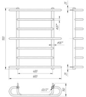 Полотенцесушитель Mario Verona 700х600/400 фото №2 — интернет-магазин Desire.md