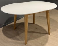 Masă pentru bucătărie MobiCasa Geneva 100/140x100 White/Natural Wax imaginea #2 — magazin online Desire.md