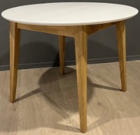 Masă pentru bucătărie MobiCasa Geneva 100/140x100 White/Natural Wax imaginea #3 — magazin online Desire.md