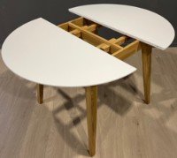 Masă pentru bucătărie MobiCasa Geneva 100/140x100 White/Natural Wax imaginea #4 — magazin online Desire.md