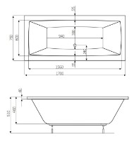Cadă de baie Roca Vita 170x75 (A24T066000) imaginea #2 — magazin online Desire.md