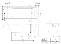 Cadă de baie Villeroy&Boch Architectura 170x70 (UBA177ARA2V01) imaginea #2 — magazin online Desire.md
