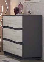 Комод Yasen Женева 3Ш Графит Серый/Дуб Крафт Белый