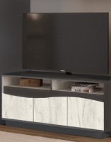Тумба под ТВ Yasen Женева ТВ Графит Серый/Дуб Крафт Белый