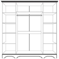 Шкаф Yasen Бостон 4Д2З Слоновая кость/Ваниль Супермат фото №3 — интернет-магазин Desire.md