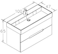 Шкаф с умывальником Orka Malta 100 Grey Matt (17078) фото №2 — интернет-магазин Desire.md