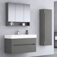 Шкаф с умывальником Orka Malta 100 Grey Matt (17078) фото №3 — интернет-магазин Desire.md