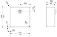 Chiuvetă de bucătărie Reginox New York 40x40 Comfort Gun Metal Silver imaginea #2 — magazin online Desire.md