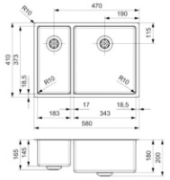 Chiuvetă de bucătărie Reginox New Jersey 18x37+34x37 L imaginea #2 — magazin online Desire.md