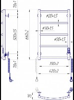 Полотенцесушитель Mario Clasic HP -I 650x430 TR K фото №2 — интернет-магазин Desire.md