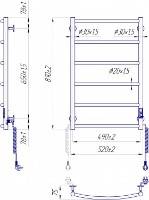 Полотенцесушитель Mario Clasic HP -I 800x530 TR K фото №2 — интернет-магазин Desire.md