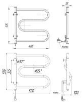 Uscător de prosoape Mario Lasso-I 550x520/120 imaginea #2 — magazin online Desire.md