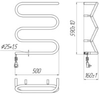 Полотенцесушитель Mario Liana-I 600x500/130 фото №2 — интернет-магазин Desire.md