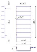 Uscător de prosoape Mario Standart HP-I 1090x530/150 TR K imaginea #2 — magazin online Desire.md