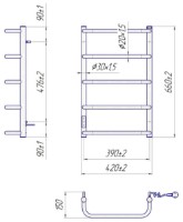 Uscător de prosoape Mario Standart HP-I 650x430/150 TR K imaginea #2 — magazin online Desire.md