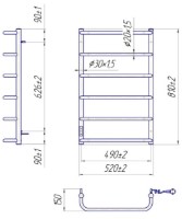 Uscător de prosoape Mario Standart HP-I 800x530/150 TR K imaginea #2 — magazin online Desire.md