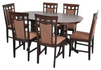 Set masă și scaune Evelin HV 24V Chocolate + 6 scaun Deppa R Chocolate/F-789 Brown
