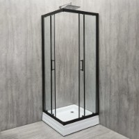 Cabină de duș Manopera Elegant EG408/BL (80x80x190) Transparenta Negru