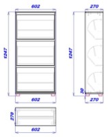Rafturi pentru pantofi Mobildor-Lux Leo 60 (125x60x27) Wenge imaginea #4 — magazin online Desire.md