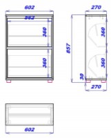 Rafturi pentru pantofi Mobildor-Lux Leo 60 (86x60x27) Wenge/White imaginea #4 — magazin online Desire.md