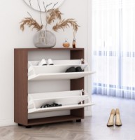 Rafturi pentru pantofi Mobildor-Lux Leo 80 (86x80x27) Wenge/White imaginea #2 — magazin online Desire.md