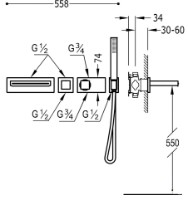 Смеситель для ванны Tres Block Sistem (20719201) фото №2 — интернет-магазин Desire.md