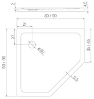 Cadița de duș New Trendy Mild Stone B-0582 90x90x4.5 (17223) imaginea #2 — magazin online Desire.md