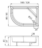 Panel pentru cadă de duș New Trendy Maxima O-0151 100x80x37 (13412) imaginea #3 — magazin online Desire.md
