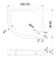 Душевой поддон New Trendy Maxima L B-0340 120x85x17 (16898) фото №2 — интернет-магазин Desire.md