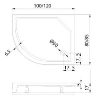 Душевой поддон New Trendy Maxima R B-0341 120x85x17 (16395) фото №2 — интернет-магазин Desire.md