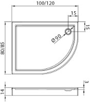 Cadița de duș New Trendy Maxima R B-0375 100x80x14 (06842) imaginea #2 — magazin online Desire.md